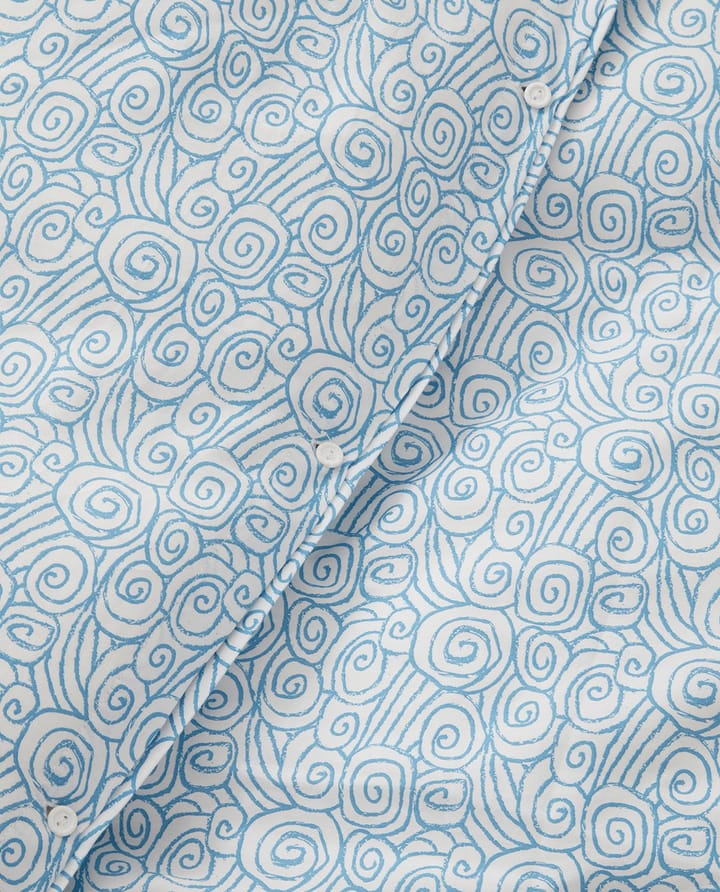 Σετ κλινοσκεπασμάτων Wave Printed Cotton Sateen - White-Blue, 2 μαξιλαροθήκες - Lexington