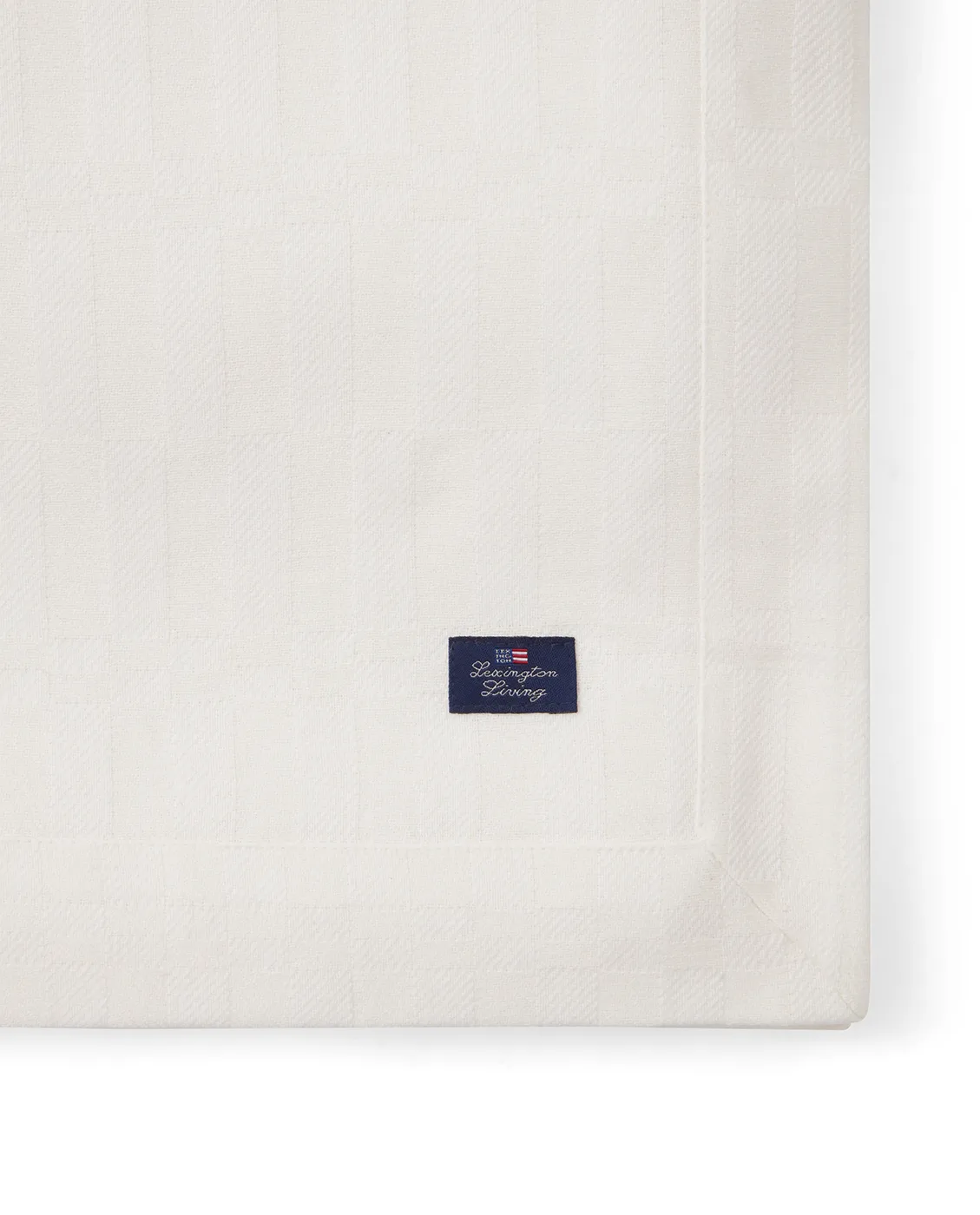 Λευκό τραπεζομάντηλο White jacquard cotton 150x250 εκ., Άσπρο Lexington