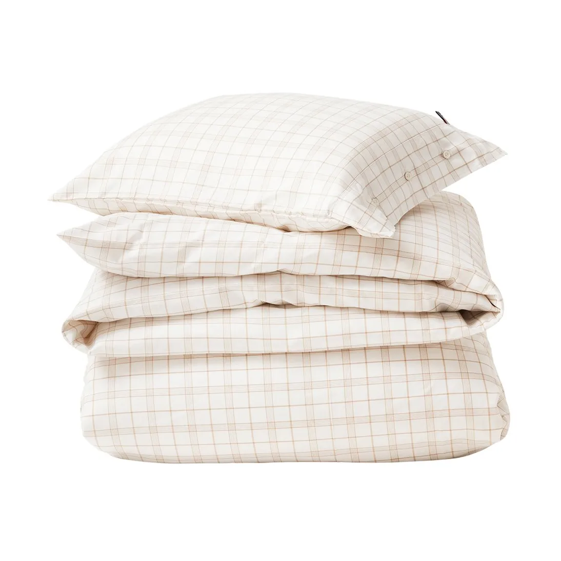 Σετ κρεβατιού White/Beige Checked Lyocell/Cotton, 50x60 cm, 150x210 cm Lexington