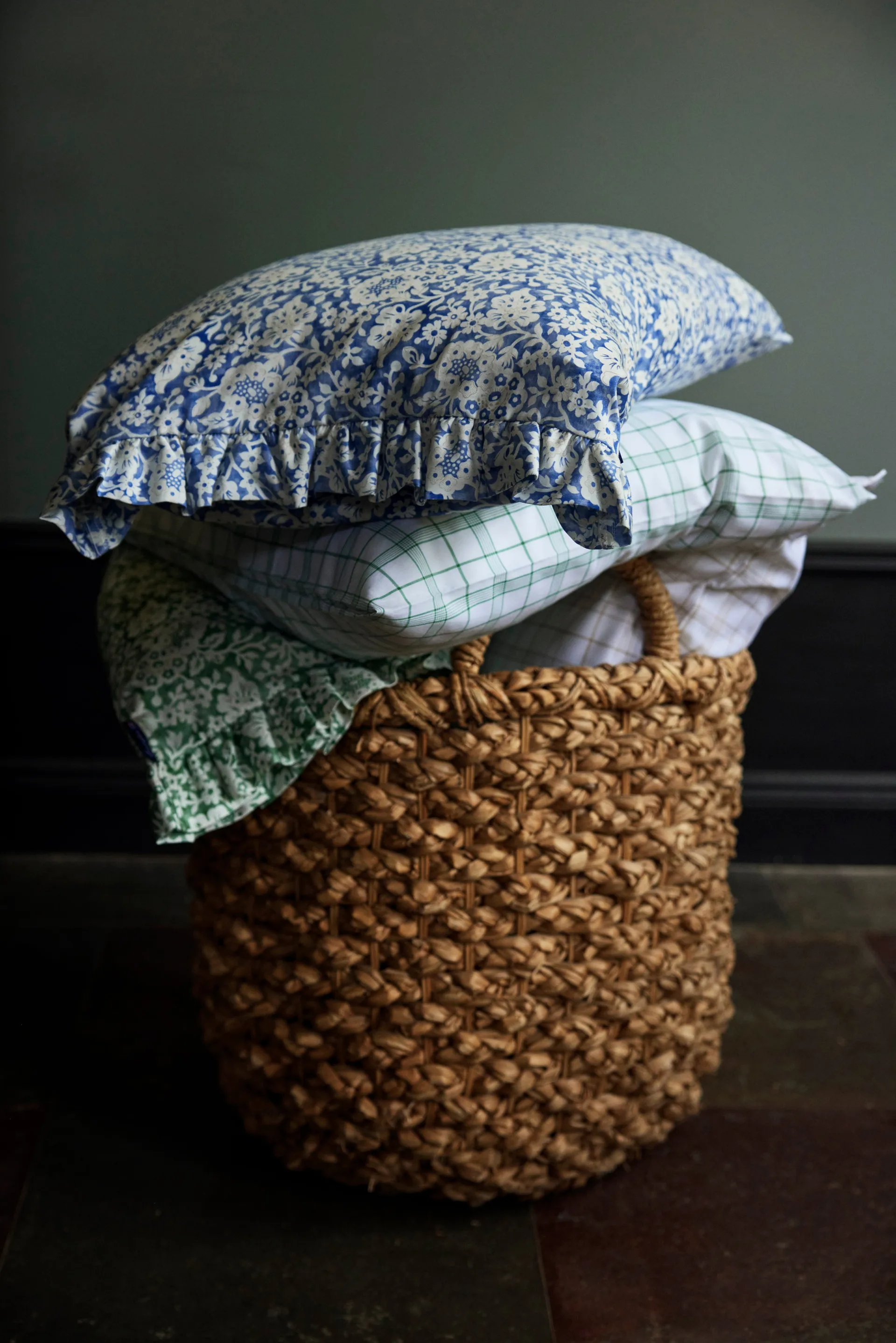 Σετ κρεβατιού White/Beige Checked Lyocell/Cotton, 50x60 cm, 150x210 cm Lexington