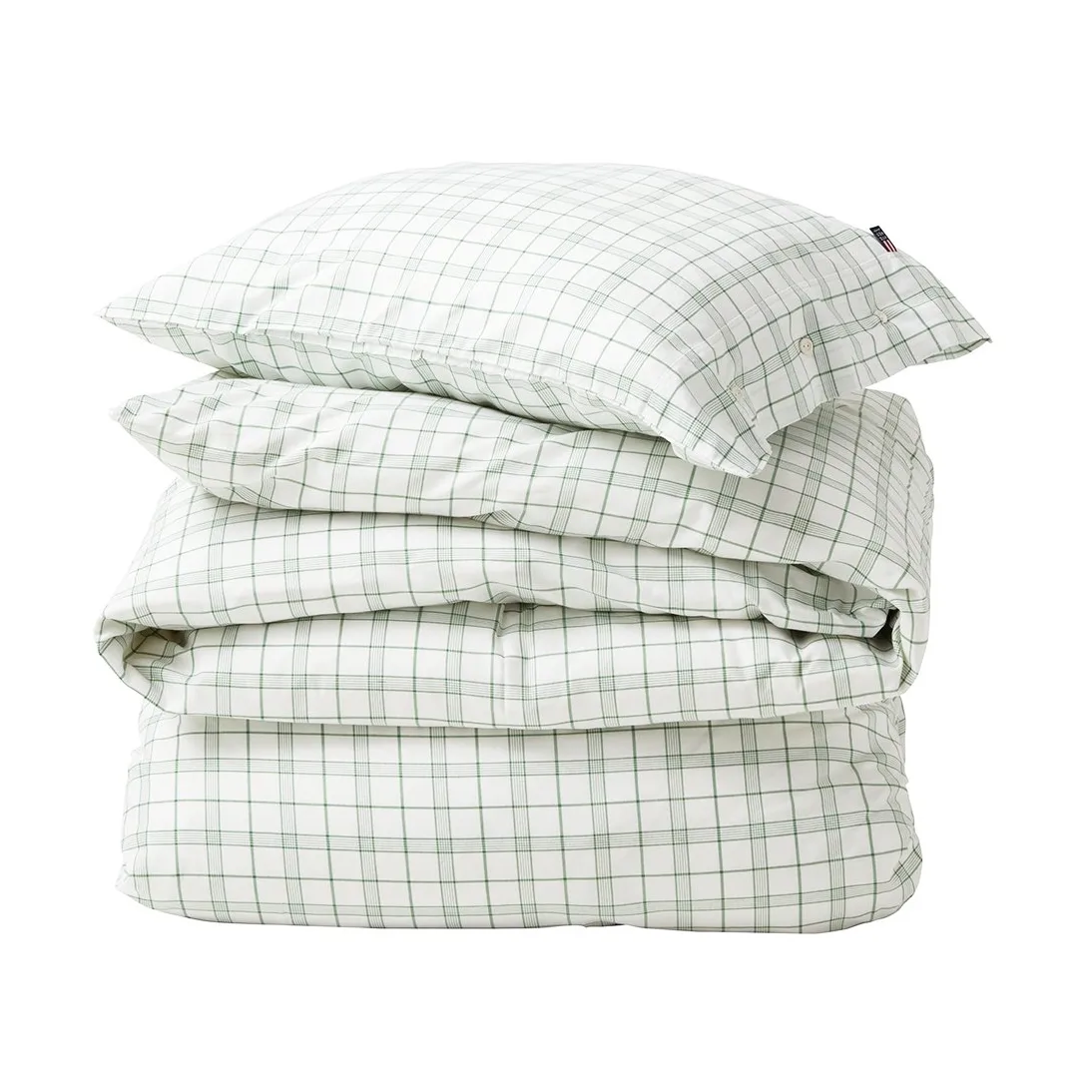 Σετ κρεβατιού White/Green Checked Lyocell/Cotton, 50x60 cm, 150x210 cm Lexington