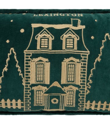 Winter House οικολογικό βελούδο βαμβακερό μαξιλάρι 30x50 cm - Green-Light Beige - Lexington