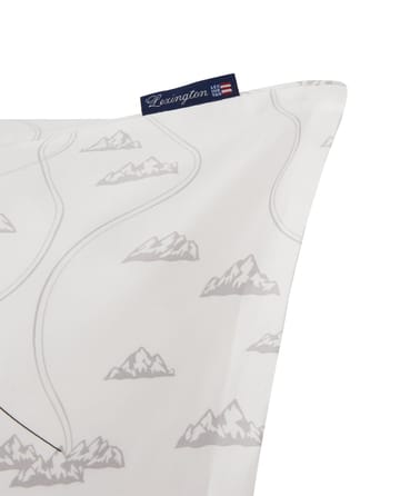 Winter Printed Cotton Sateen Μαξιλαροθήκη, 50x60 εκ - Λευκό-γκρι-κόκκινο - Lexington