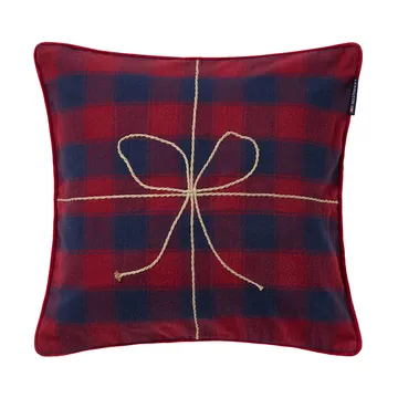 Wrapped checked οικολογικό φανέλα μαξιλαροθήκη 50x50 cm - Dark blue-red - Lexington