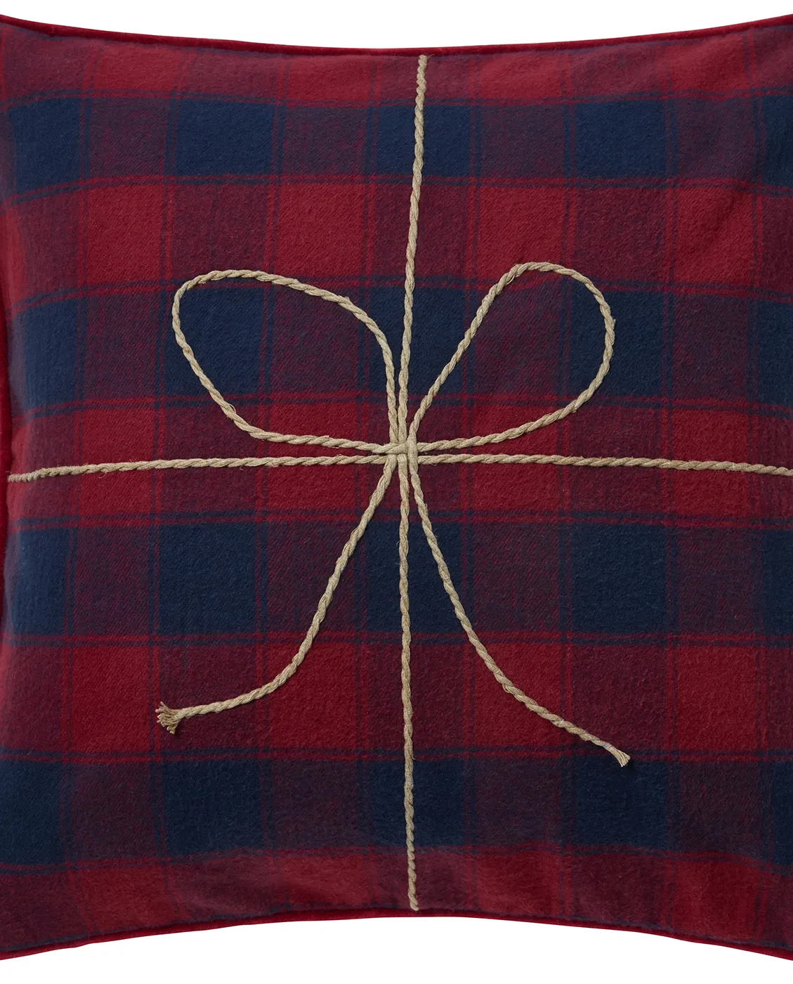 Wrapped checked οικολογικό φανέλα μαξιλαροθήκη 50x50 cm, Dark blue-red Lexington
