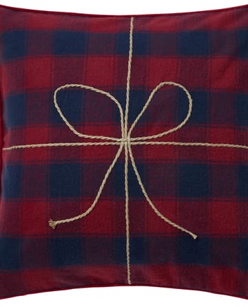 Wrapped checked οικολογικό φανέλα μαξιλαροθήκη 50x50 cm - Dark blue-red - Lexington