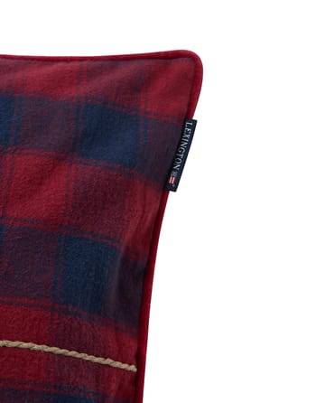 Wrapped checked οικολογικό φανέλα μαξιλαροθήκη 50x50 cm - Dark blue-red - Lexington