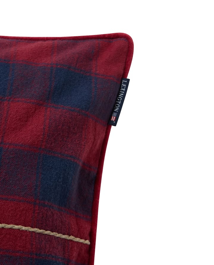 Wrapped checked οικολογικό φανέλα μαξιλαροθήκη 50x50 cm, Dark blue-red Lexington