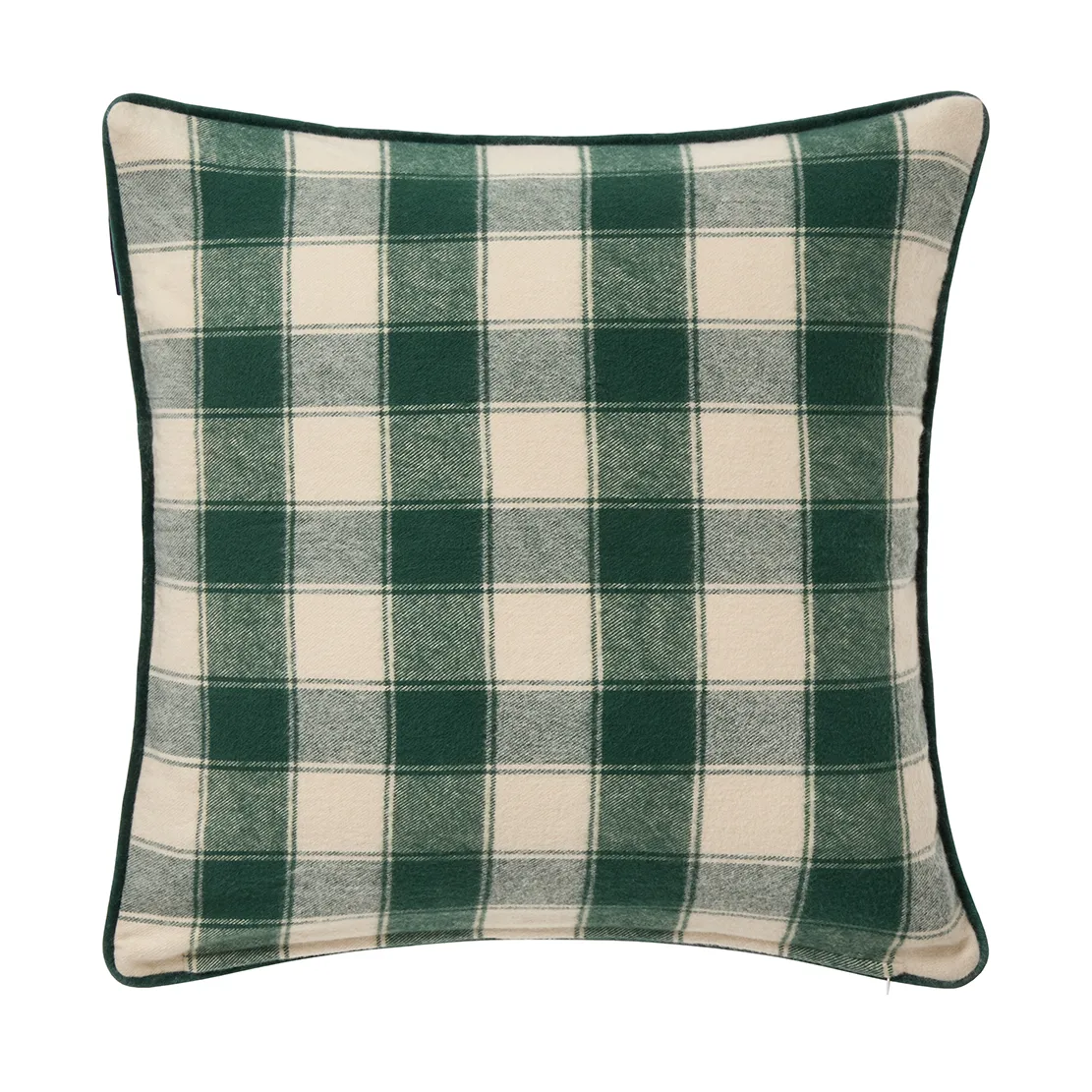 Wrapped checked οικολογικό φανέλα μαξιλαροθήκη 50x50 cm, Light beige-green Lexington