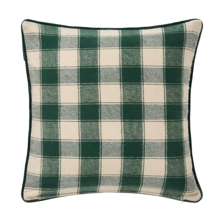 Wrapped checked οικολογικό φανέλα μαξιλαροθήκη 50x50 cm - Light beige-green - Lexington