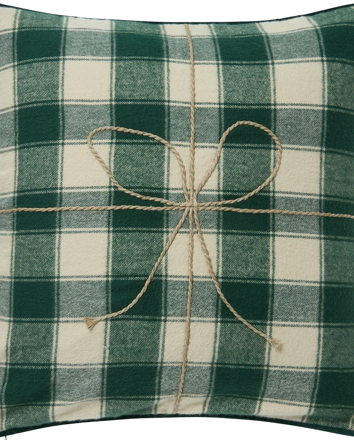 Wrapped checked οικολογικό φανέλα μαξιλαροθήκη 50x50 cm, Light beige-green Lexington