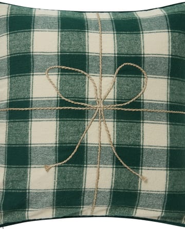 Wrapped checked οικολογικό φανέλα μαξιλαροθήκη 50x50 cm - Light beige-green - Lexington
