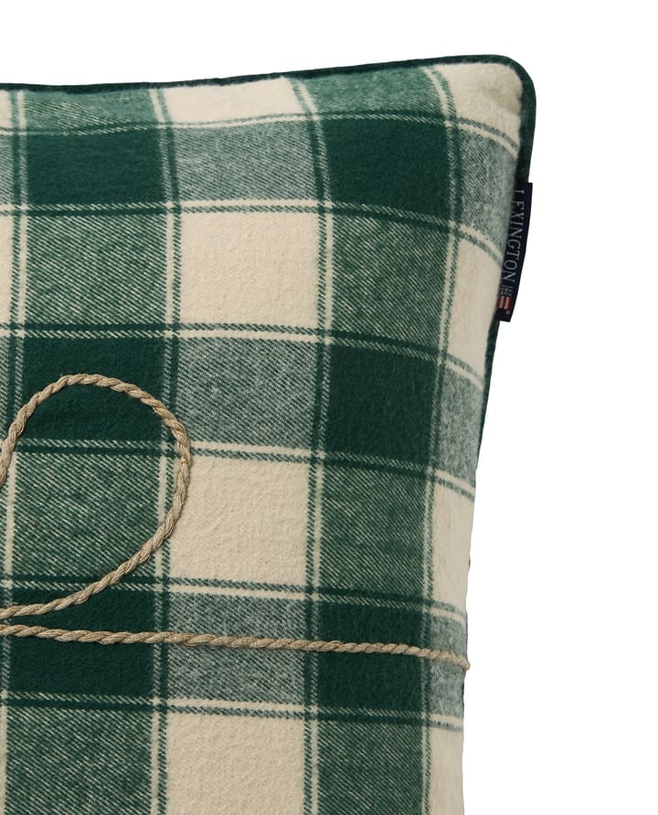 Wrapped checked οικολογικό φανέλα μαξιλαροθήκη 50x50 cm, Light beige-green Lexington