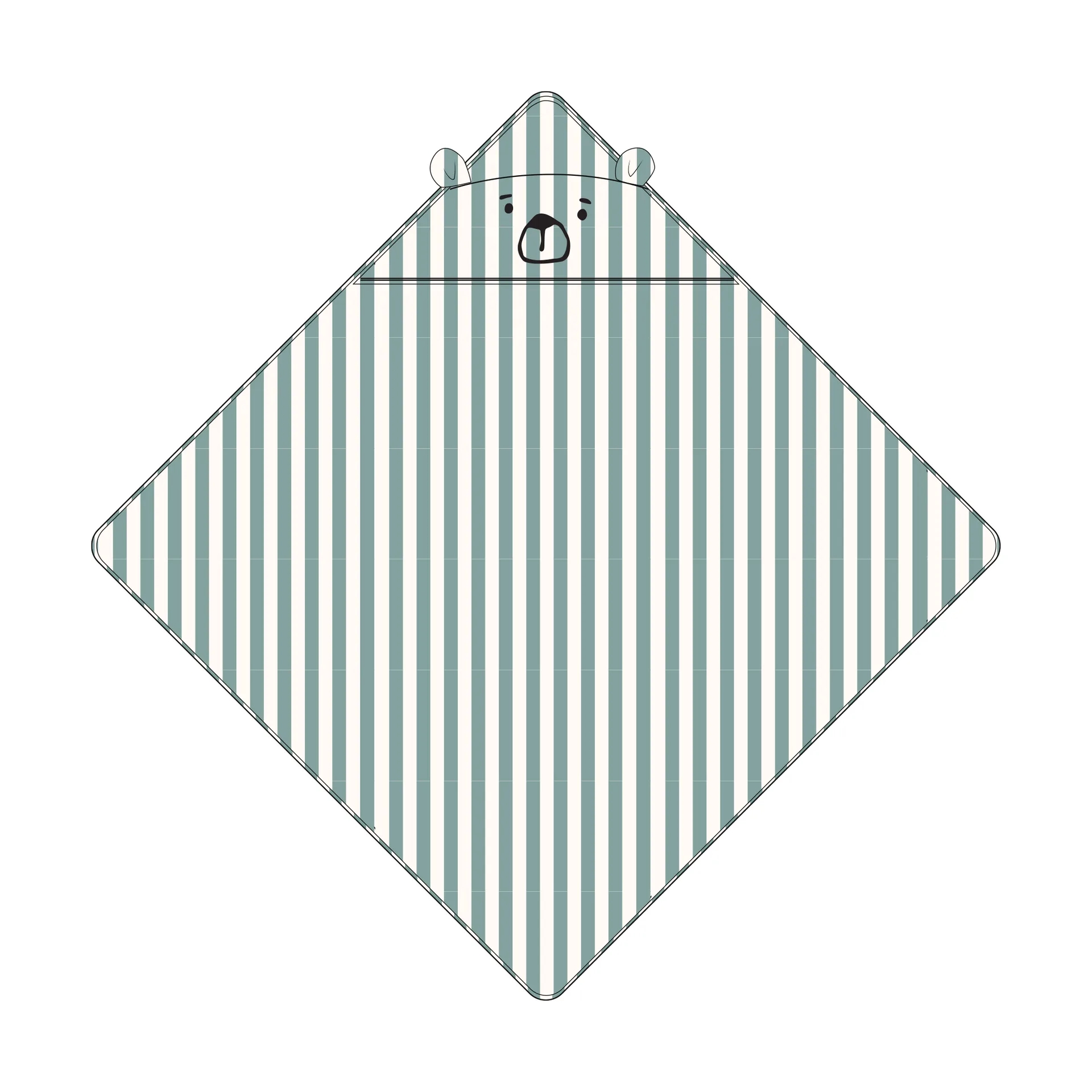 Albert πετσέτα με κουκούλα 70x70 εκ., Peppermint-creme de la creme Liewood