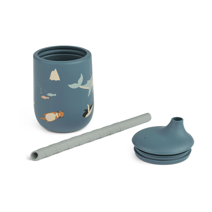 Ellis printed sippy cup κύπελλο με καλαμάκι 23 cl, Arctic Sea-Ocean view Liewood