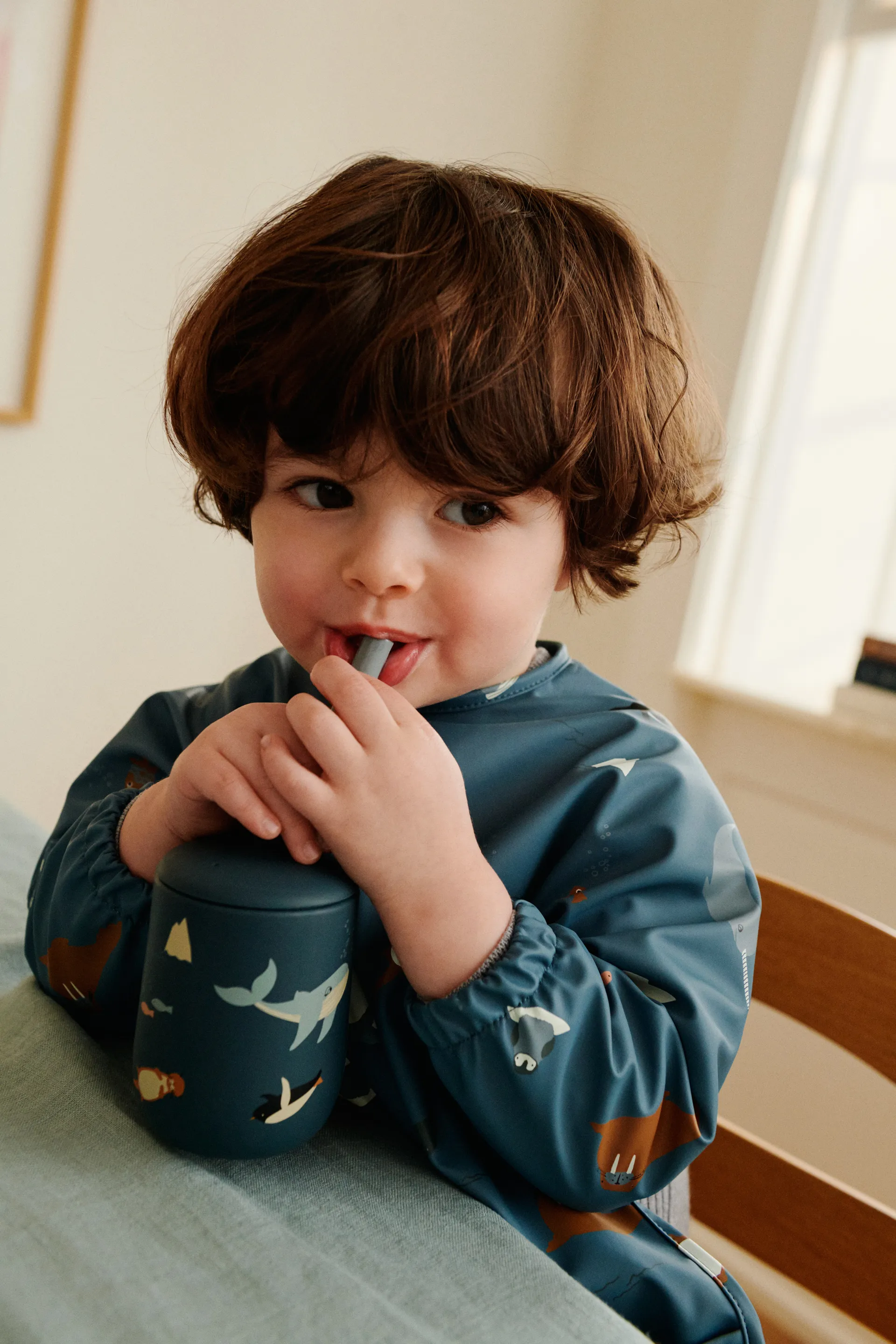 Ellis printed sippy cup κύπελλο με καλαμάκι 23 cl, Arctic Sea-Ocean view Liewood