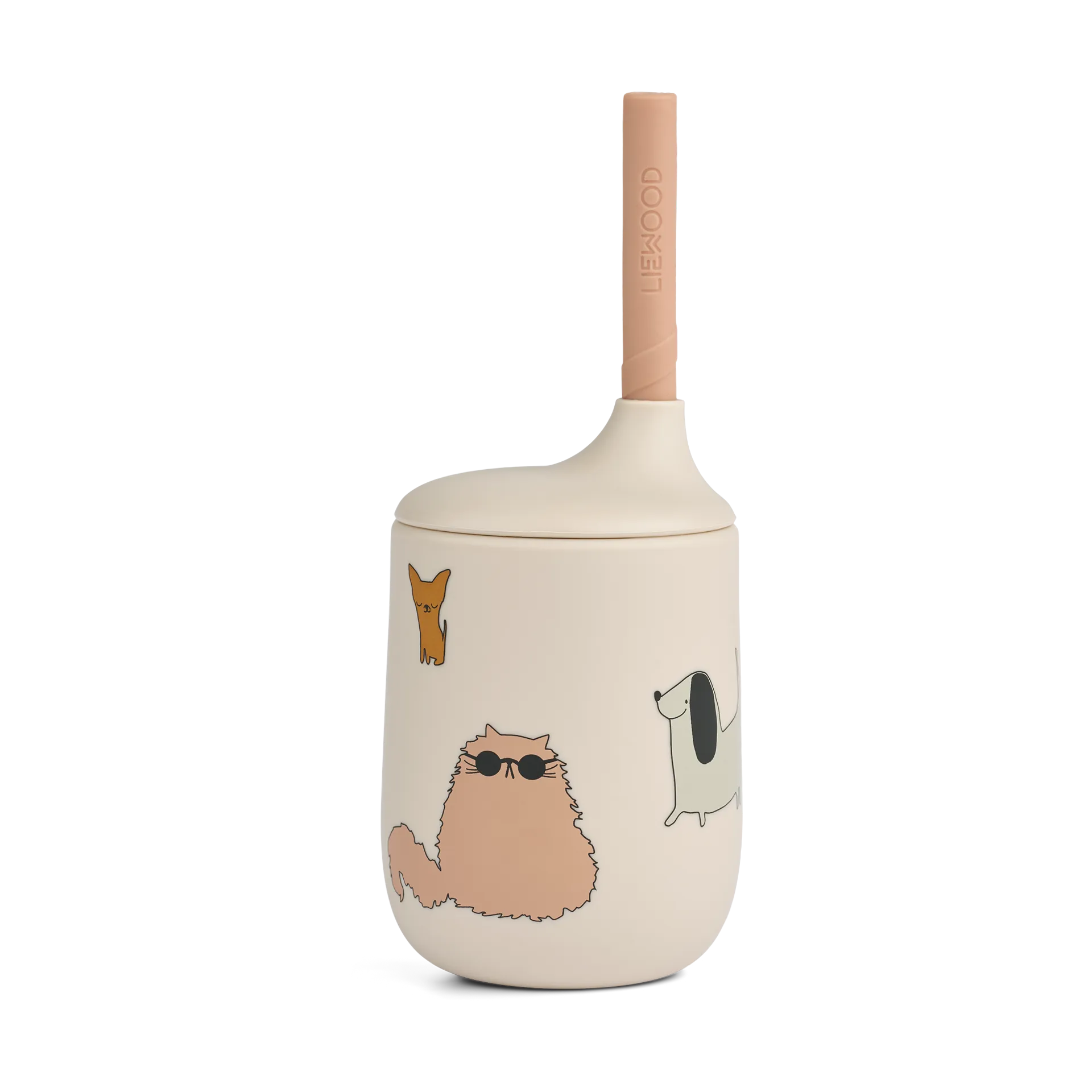 Ellis printed sippy cup κύπελλο με καλαμάκι 23 cl, Cats and Dogs-Sandy Liewood