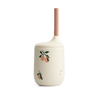 Ellis printed sippy cup κύπελλο με καλαμάκι 23 cl - Peach-Sea shell mix - Liewood