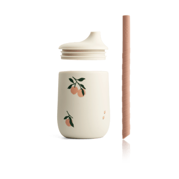 Ellis printed sippy cup κύπελλο με καλαμάκι 23 cl - Peach-Sea shell mix - Liewood