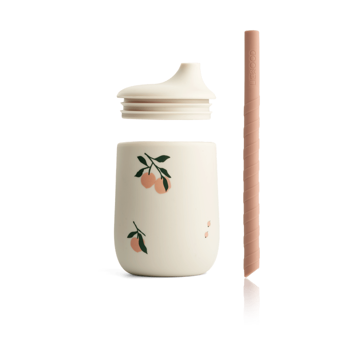 Ellis printed sippy cup κύπελλο με καλαμάκι 23 cl, Peach-Sea shell mix Liewood
