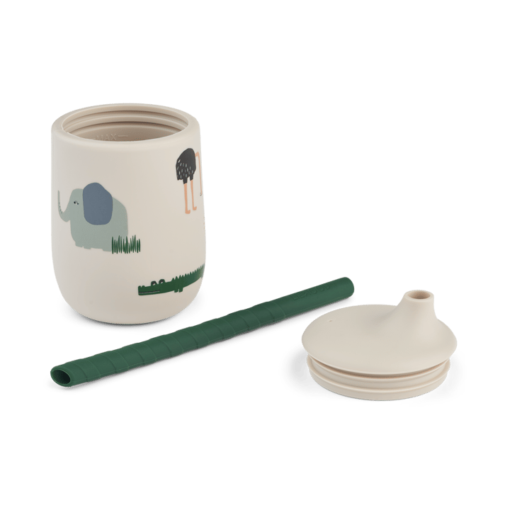 Ellis printed sippy cup κύπελλο με καλαμάκι 23 cl, Safari sandy mix Liewood