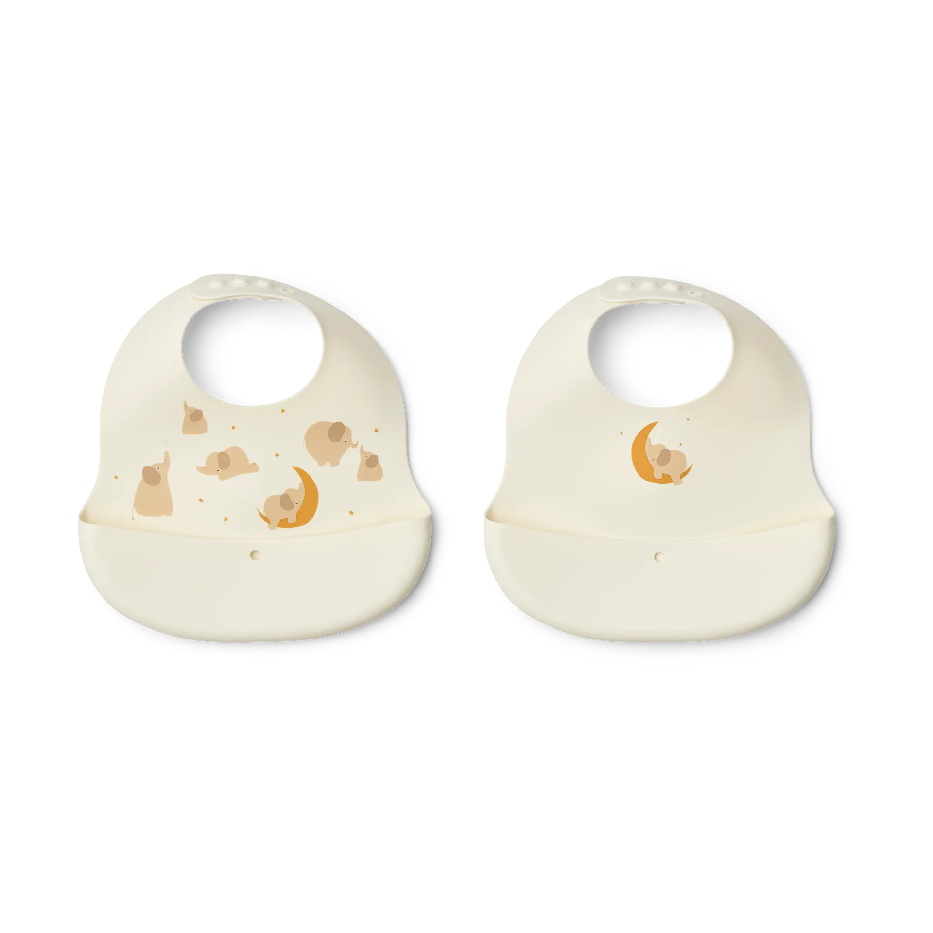 Ember printed σαλιάρα 2 τεμάχια, Elephant-Creme de la creme Liewood