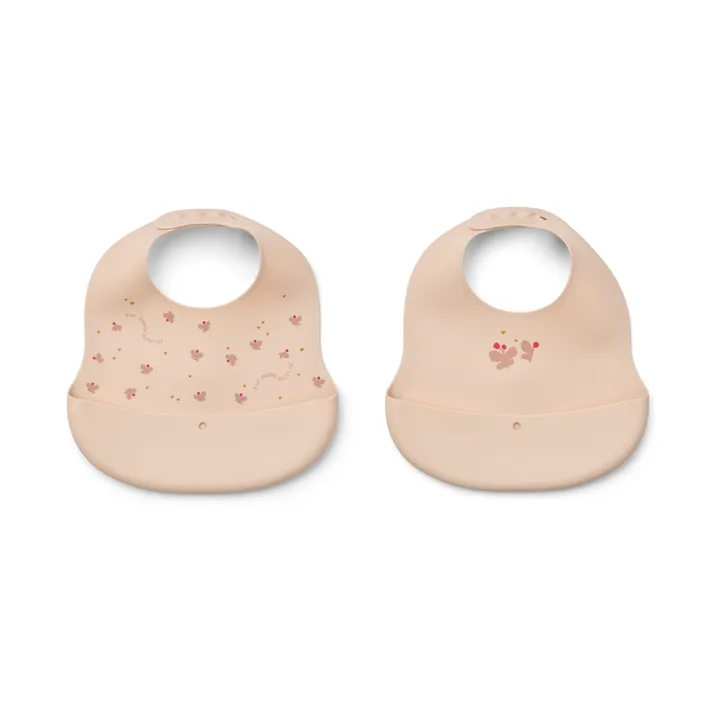 Ember printed σαλιάρα 2 τεμάχια - Mini Butterfly-apple blossom - Liewood