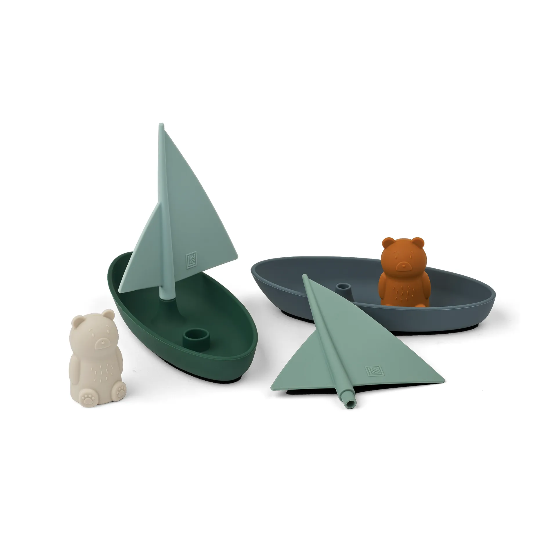 Ensley παιχνίδι μπάνιου βάρκες 2 τεμάχια, Whale blue multi mix Liewood