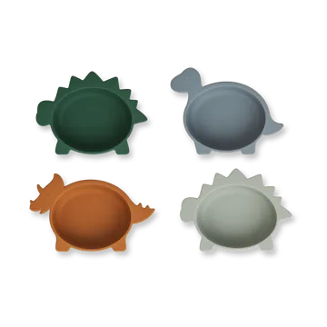 Iggy σετ σιλικονούχων μπολ 4 τμχ. - Dino blue multi mix - Liewood