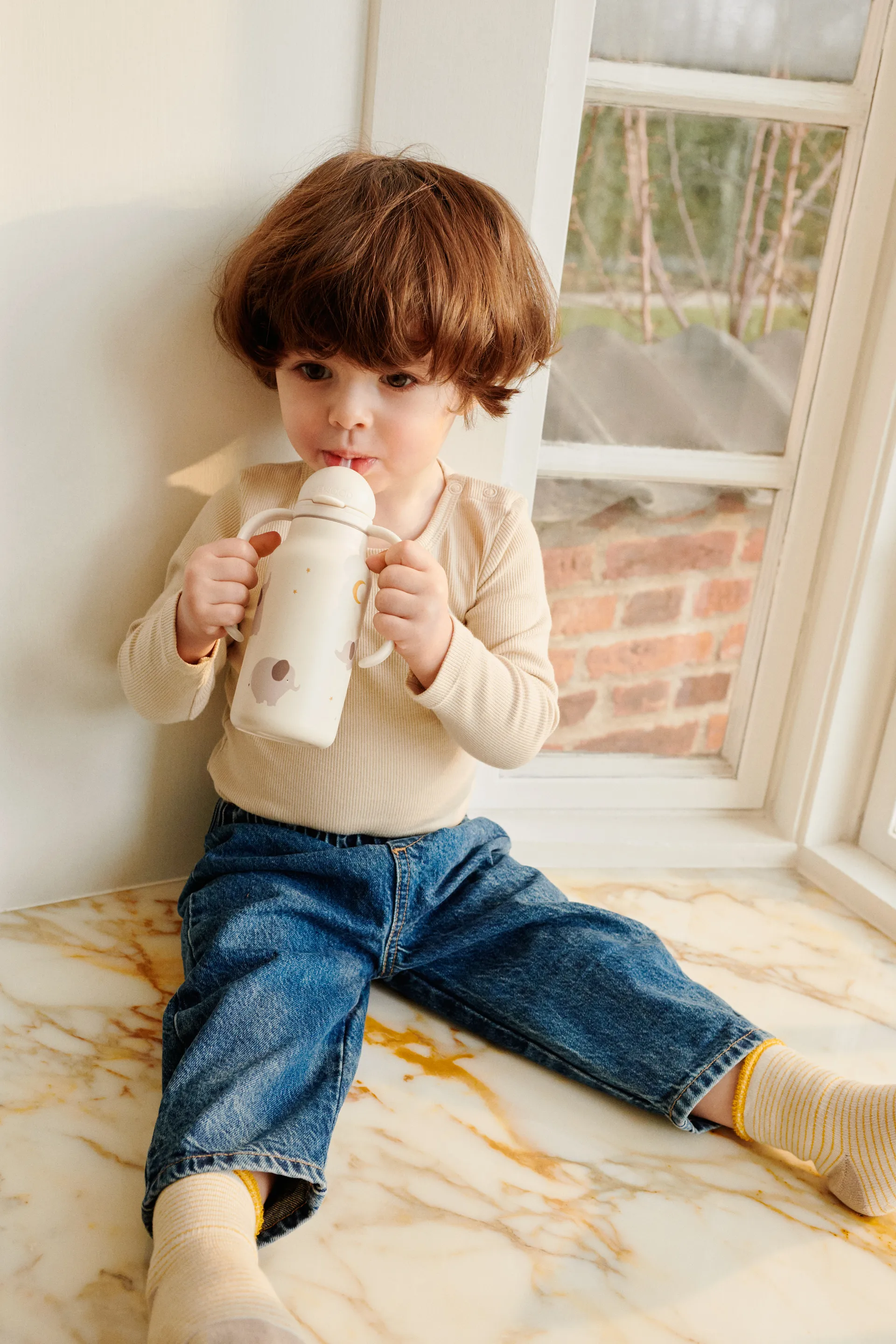 Kimmie μπουκάλι νερού 25 cl, Elephant-Creme de la creme Liewood