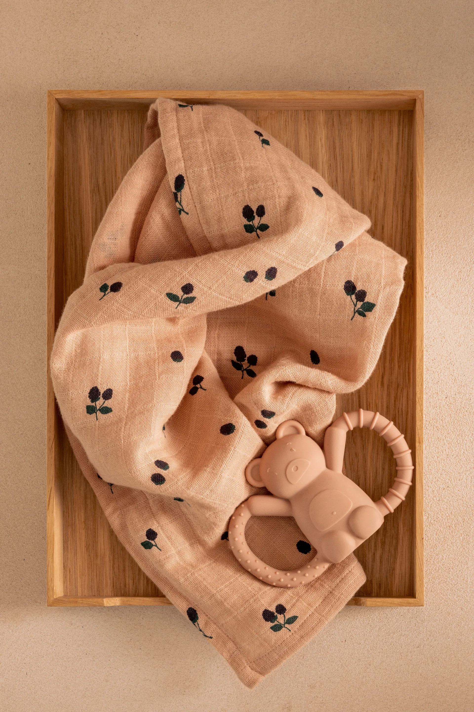 Lewis μπουκάλι από μουσκίνο 2-τεμάχιο 65x65 εκ., Mini Berry-Pale tuscany Liewood