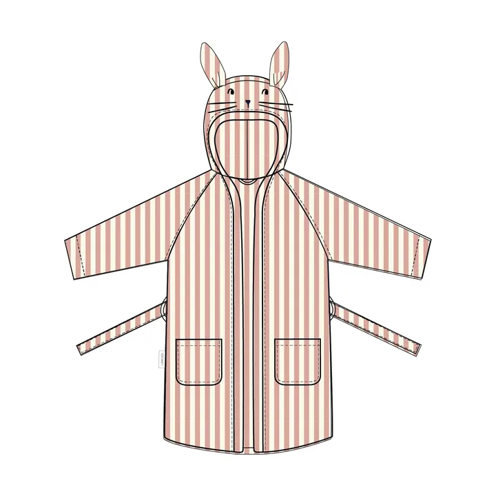 Lily μπουρνούζι coral blush creme de la creme stripe - 7–8 ετών - Liewood