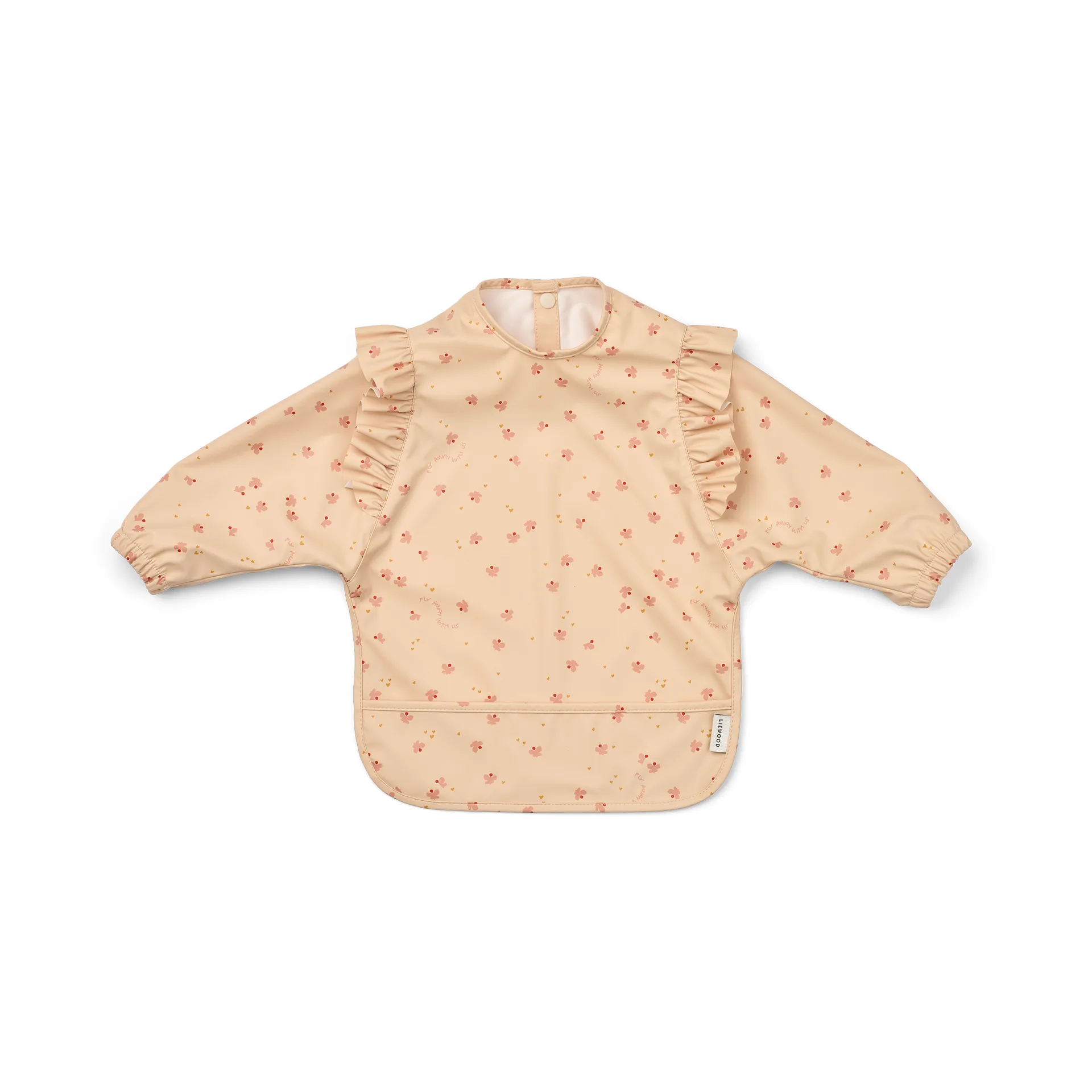 Merle ruffle σαλιάρα με μανίκι, Mini Butterfly-apple blossom Liewood