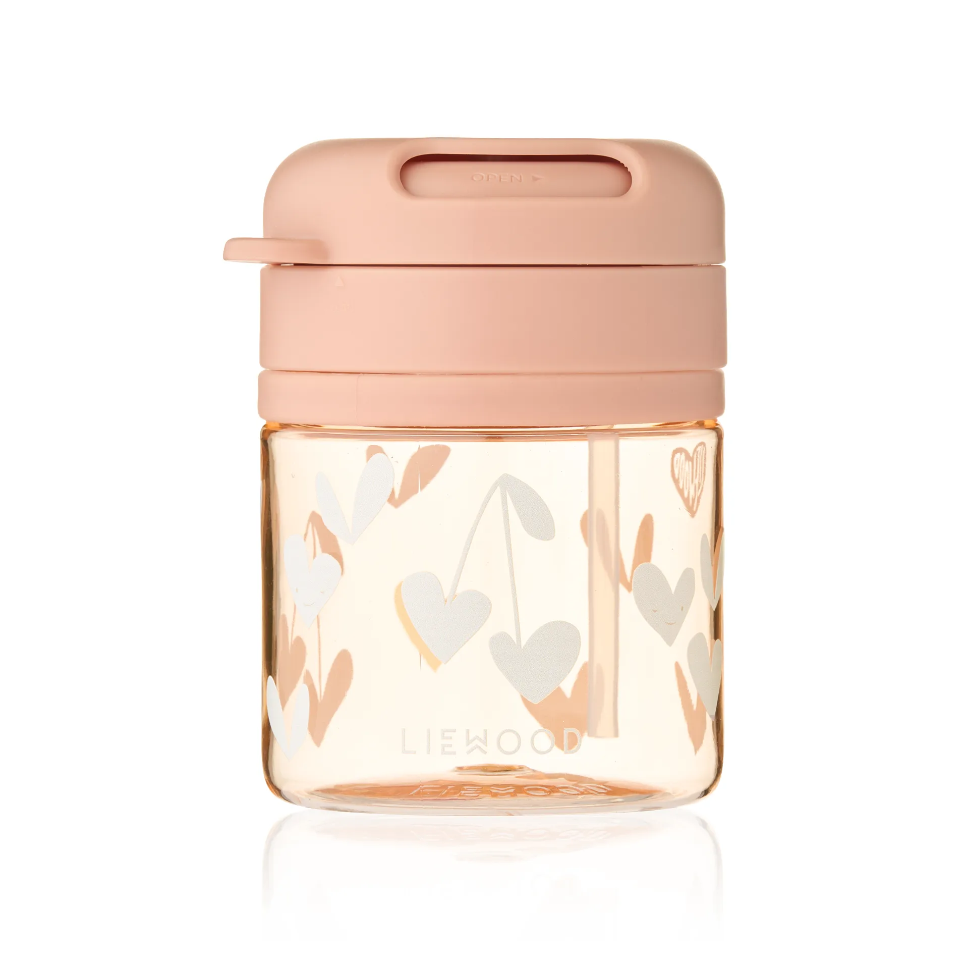 Pavia κούπα με καλαμάκι 28 cl, Sweethearts-pale tuscany Liewood