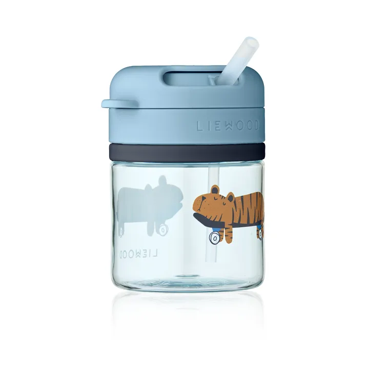 Pavia κούπα με καλαμάκι - Fun-beach blue, 28 cl - Liewood