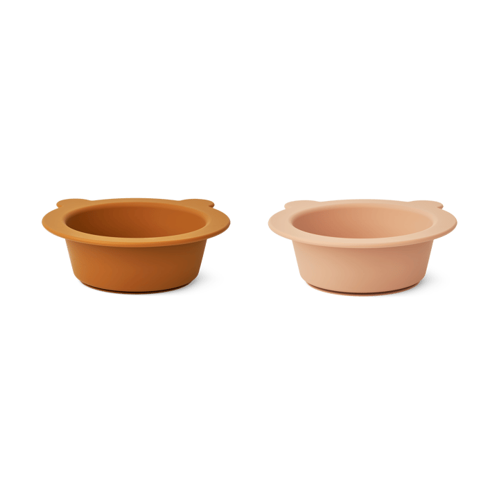 Peony μπολ με βεντούζα Ø16 cm 2 τεμάχια, Mustard-tuscany rose mix Liewood