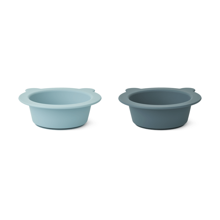 Peony μπολ με βεντούζα Ø16 cm 2 τεμάχια, Sea blue-Whale blue Liewood