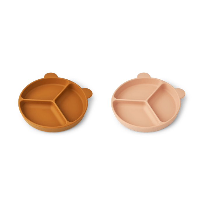 Stacy διαχωρισμένο παιδικό πιάτο 2-τεμάχιο, Mustard-tuscany rose mix Liewood