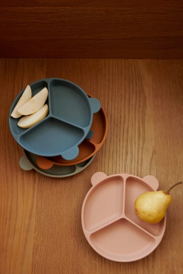 Stacy διαχωρισμένο παιδικό πιάτο 2-τεμάχιο - Mustard-tuscany rose mix - Liewood