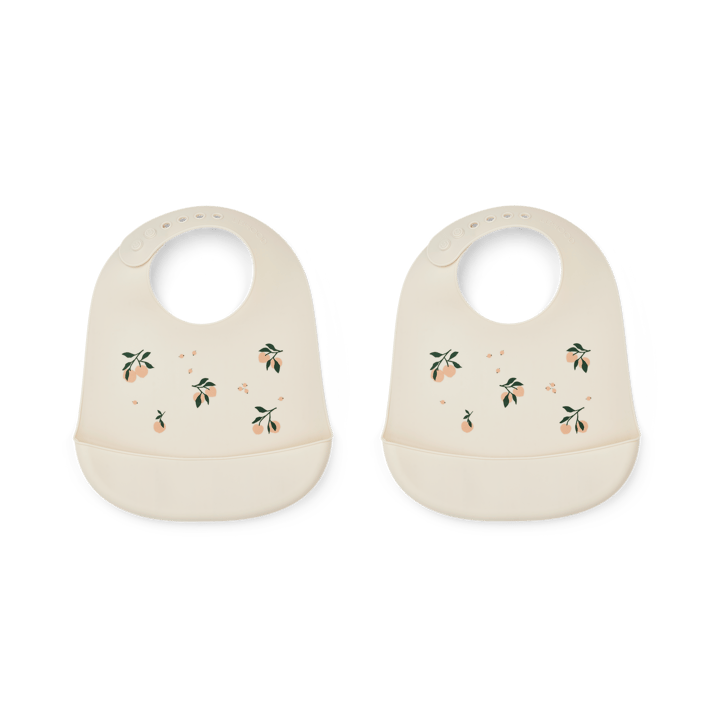 Tilda σαλιάρα σιλικόνης 2-pack - Peach-Sea shell mix - Liewood