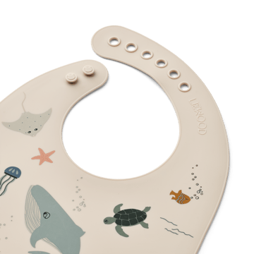 Tilda σαλιάρα σιλικόνης 2-pack - Sea creature-Sandy - Liewood