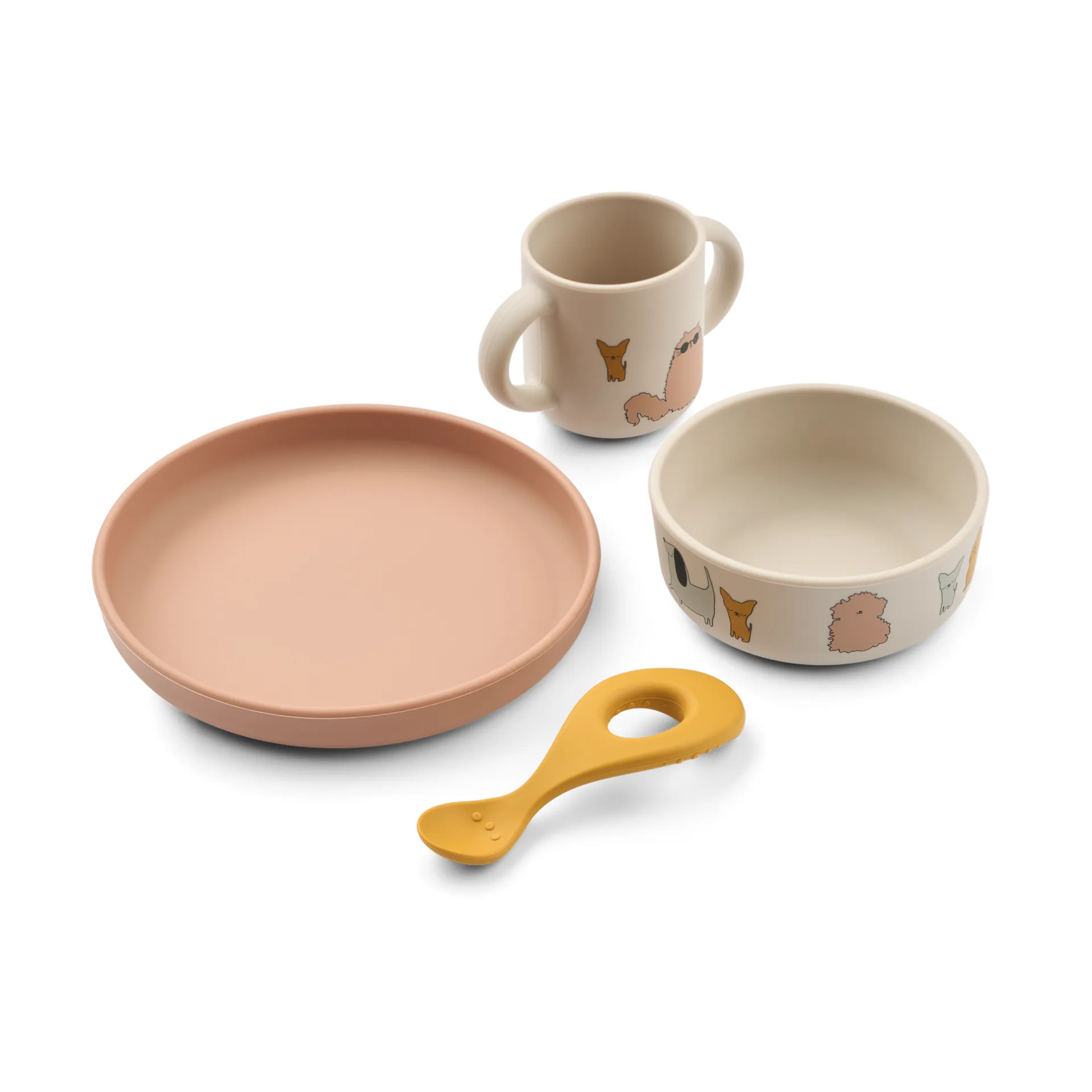 Vivi printed σερβίτσιο 4 τεμάχια, Cats and Dogs-Sandy Liewood