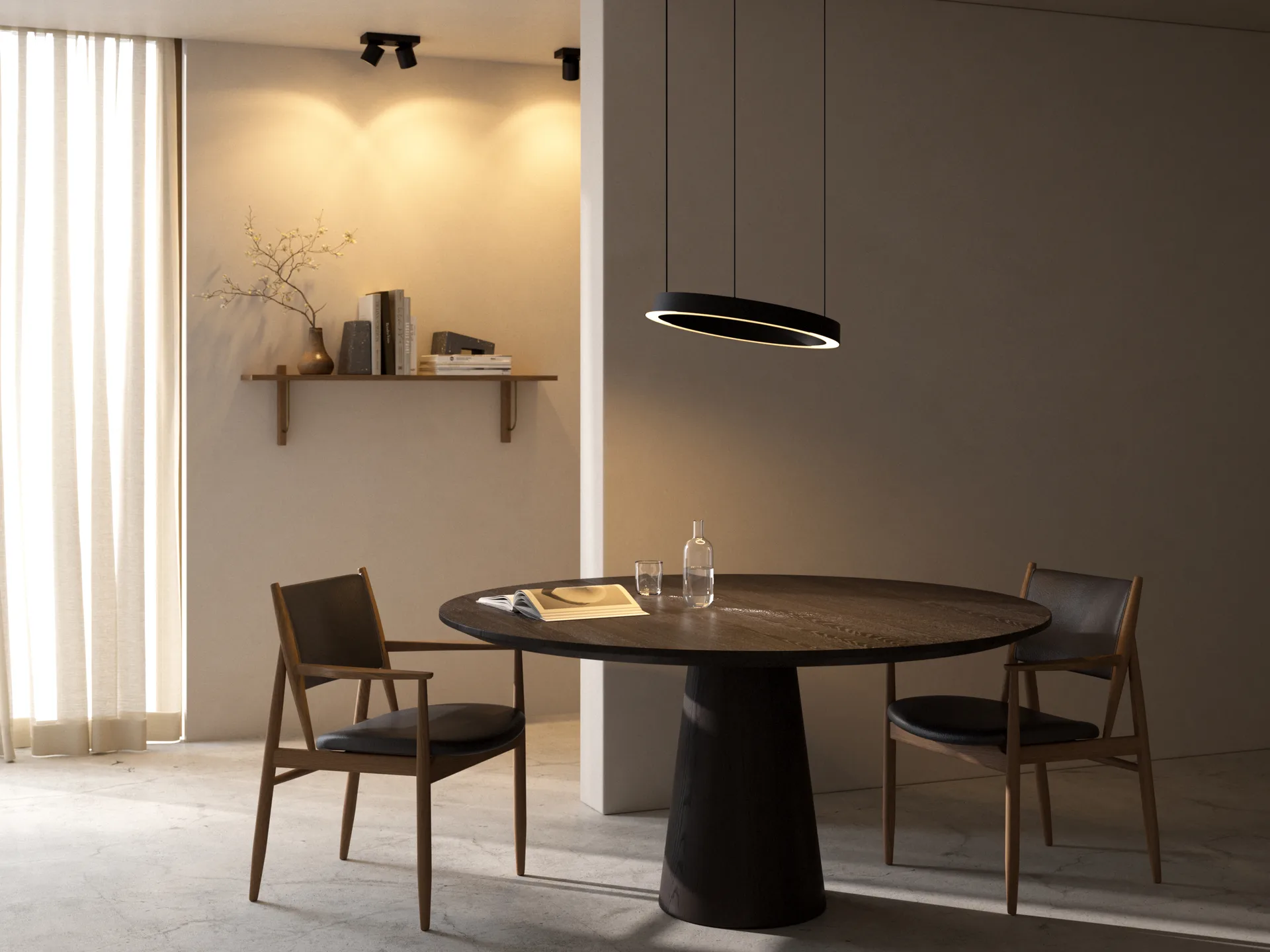 Edge round Ø40 κρεμαστό φωτιστικό switch tune, Carbon black Light-Point