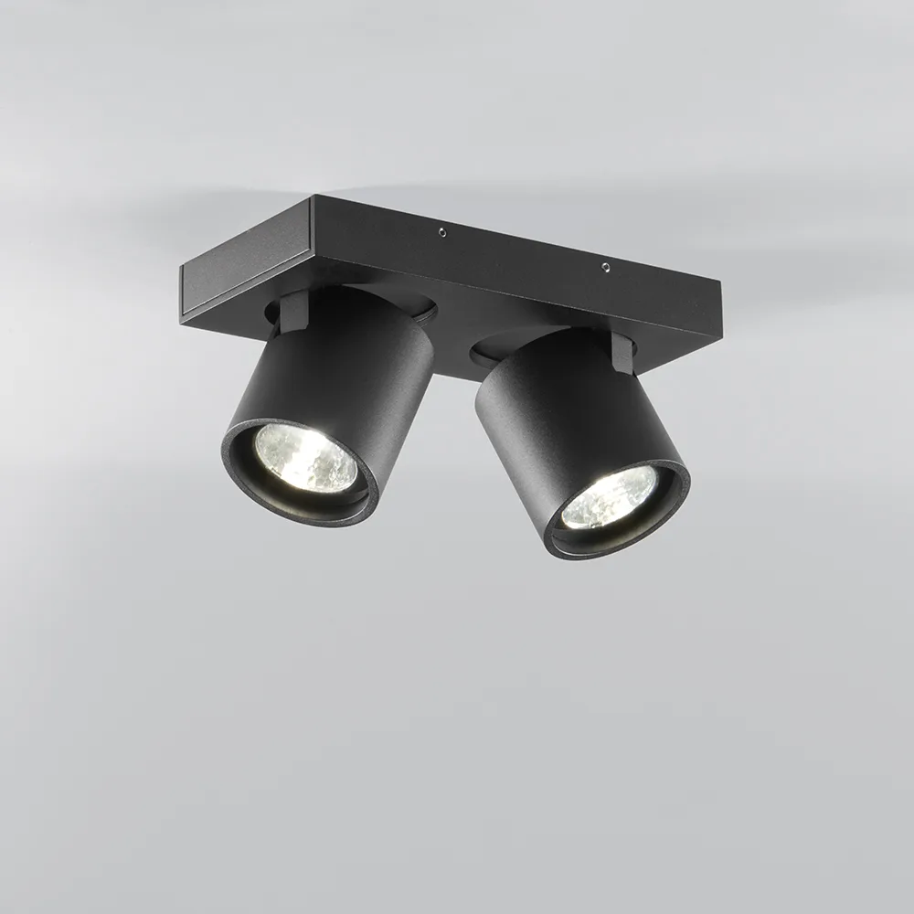 Επιτοίχιο φωτιστικό και φωτιστικό οροφής, Focus Mini 2, Μαύρο, 2700 kelvin Light-Point