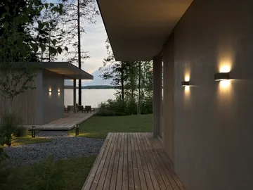 Linea W2 επιτοίχιο φωτιστικό switch tune - Black, 7x30 cm - Light-Point