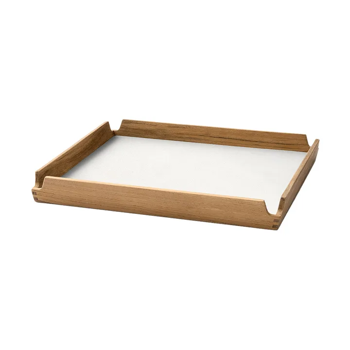 Δίσκος Airy teak square S - Nupo pure white - LIND DNA