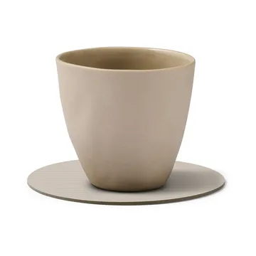 Corduroy σουβέρ ποτηριών - Oyster white, circle - LIND DNA