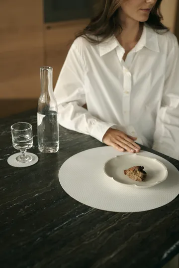 Corduroy σουπλα τραπεζιού - Pure white, circle, L - LIND DNA