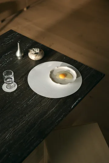 Corduroy σουβέρ ποτηριών - Pure white, circle - LIND DNA