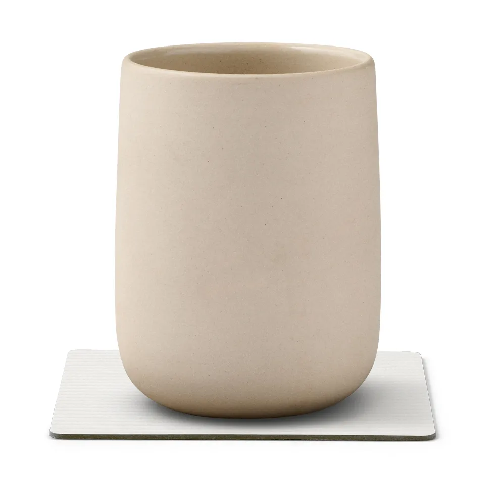 Corduroy σουβέρ square, Pure white LIND DNA